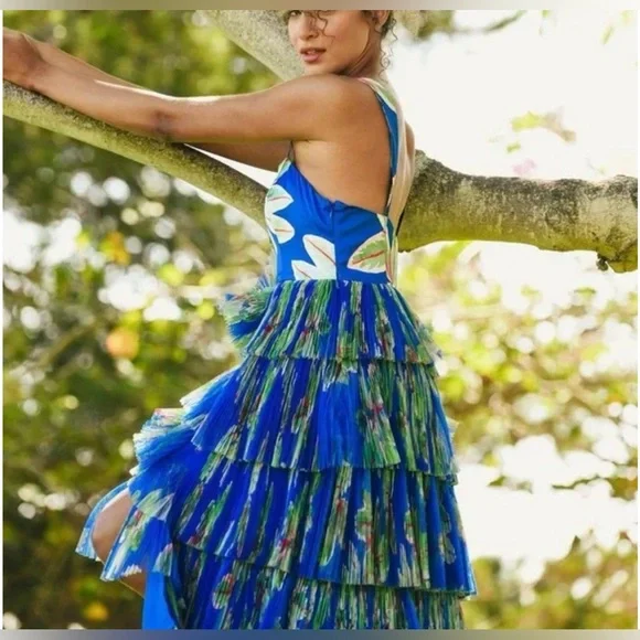 Hutch Mariah Sleeveless Tiered Dress in Coastal Bliss - Picture 8 of 10